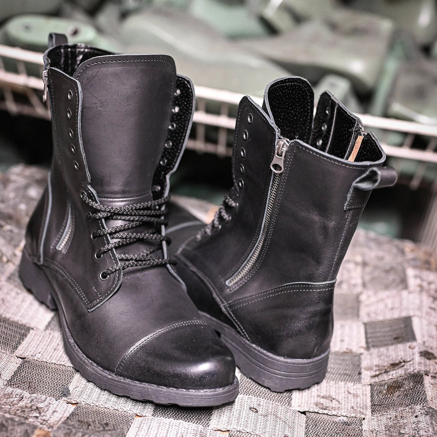 Pánské kožené boty Landon Černé – ručně šité vysoké boty z italské kůže | KarolShoes
