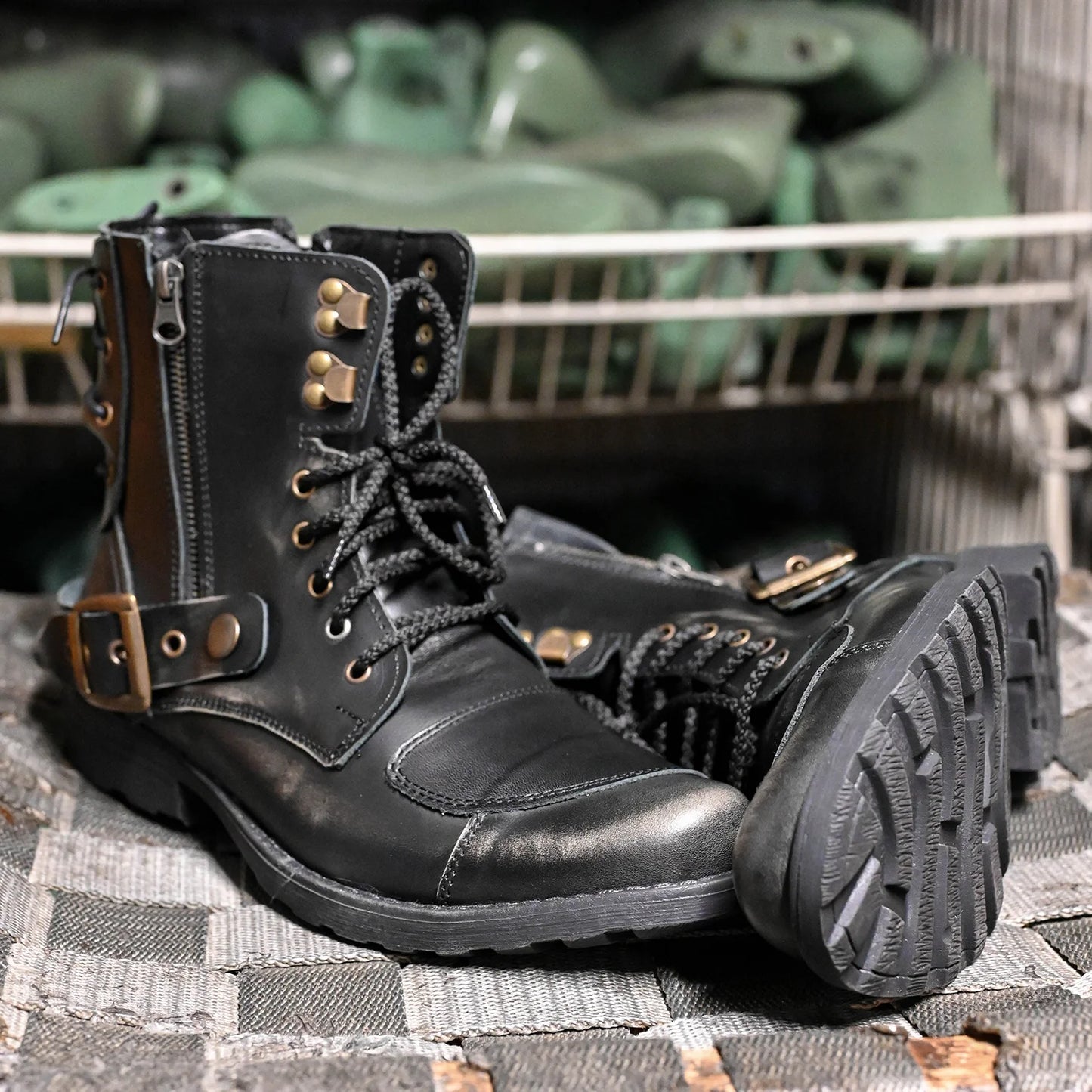 Motocyklové boty All Ride Chad Černé BS – ručně šité boty z italské kůže | KarolShoes