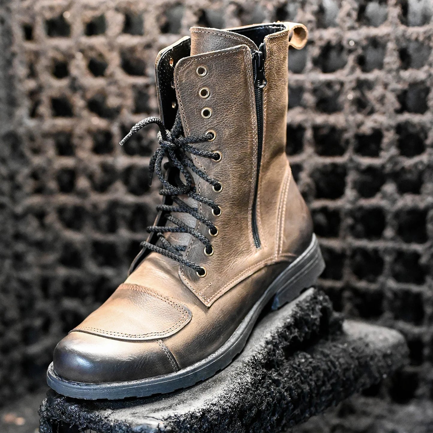 Motocyklové boty All Ride Hunter Hnědé – ručně šité boty z italské kůže | KarolShoes