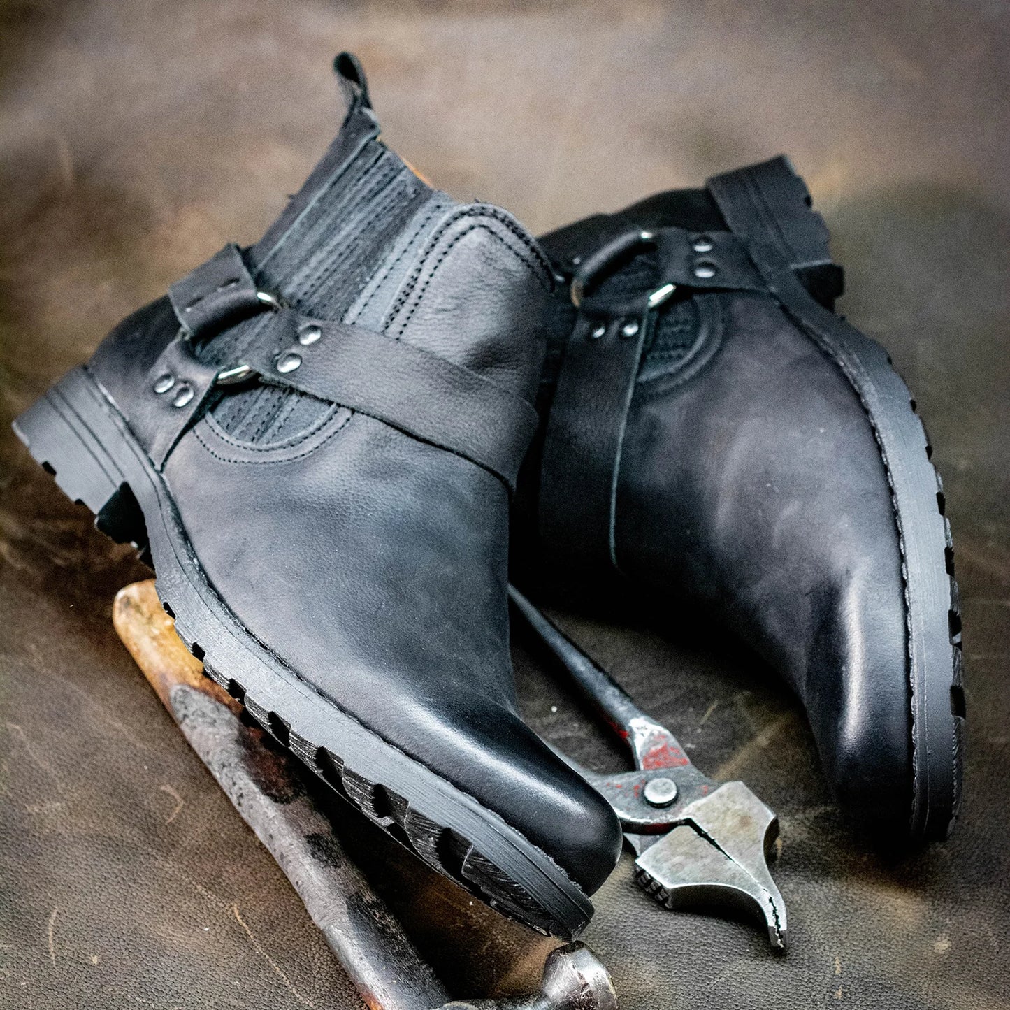 Pánské kožené boty Aston – ručně šité černé kowbojské boty | KarolShoes