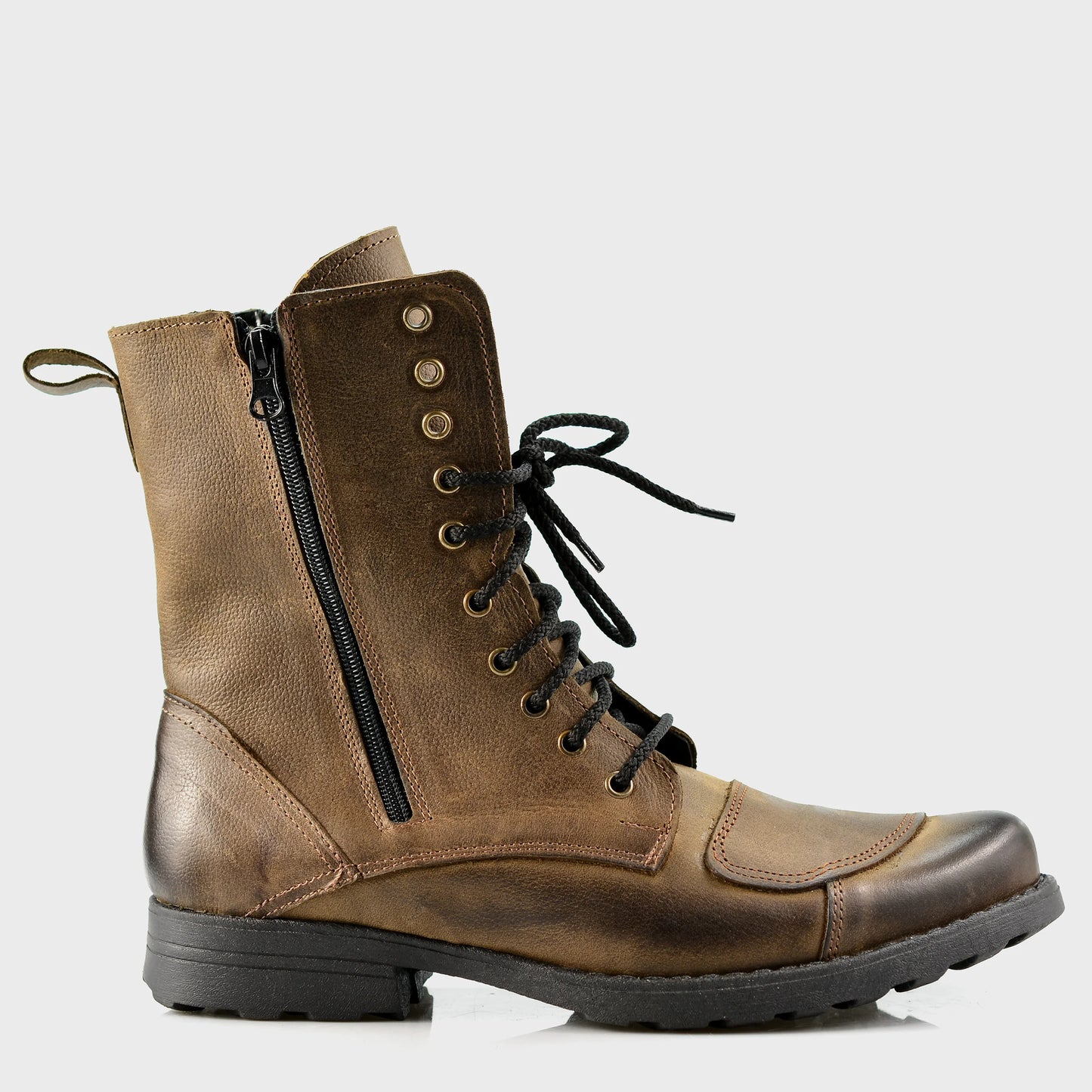 Motocyklové boty All Ride Hunter Hnědé – ručně šité boty z italské kůže | KarolShoes