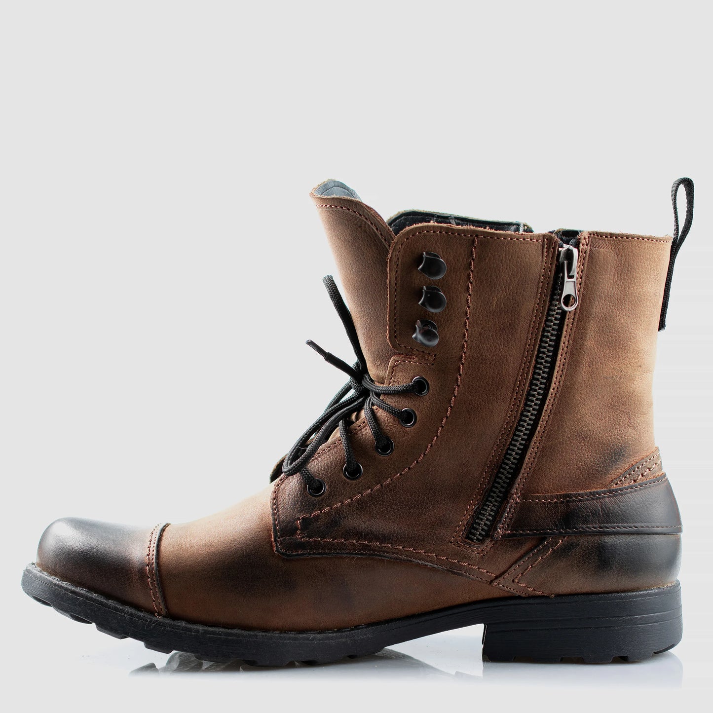 Pánské kožené boty Alex – ručně šité hnědé boty | KarolShoes