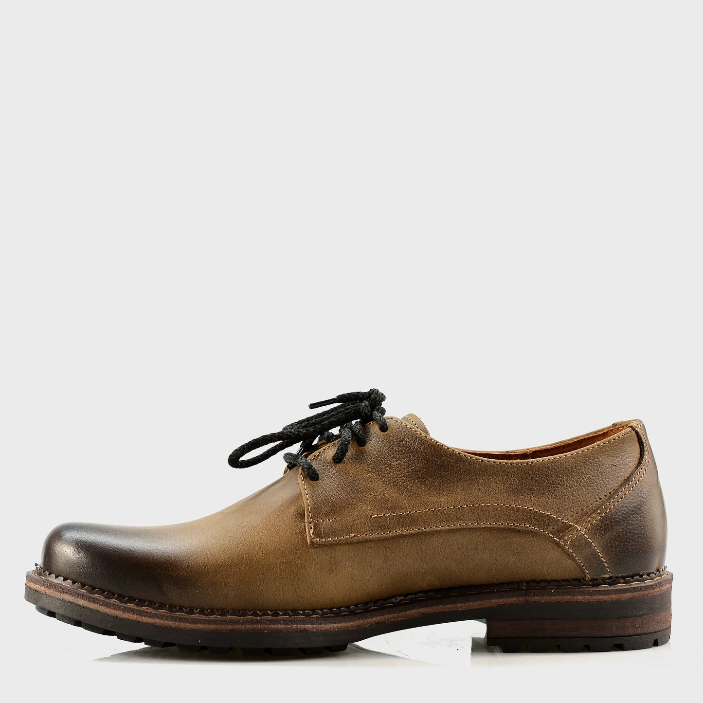 Pánské kožené derby polobotky Aldo – ručně šité hnědé | KarolShoes