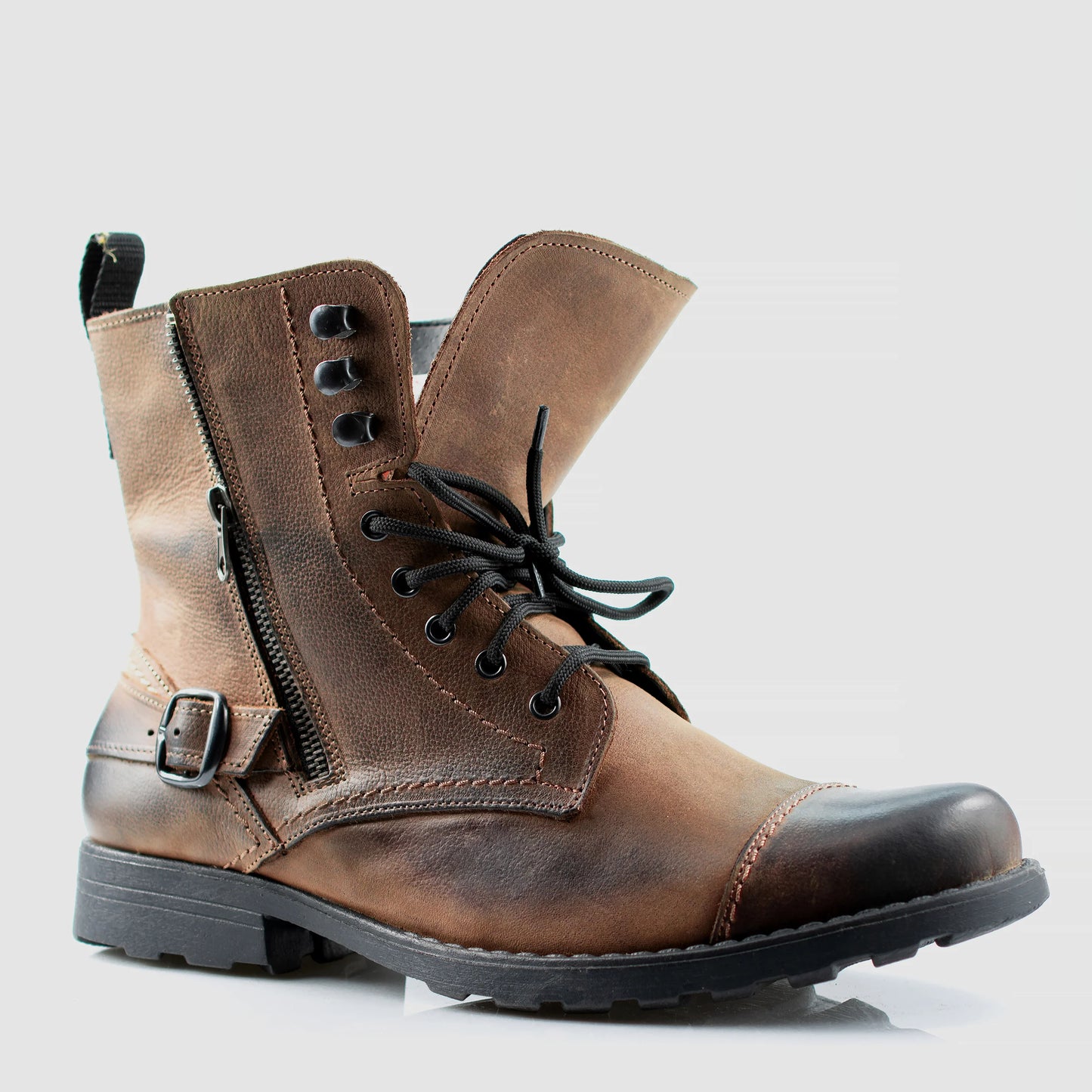 Pánské kožené boty Alex – ručně šité hnědé boty | KarolShoes