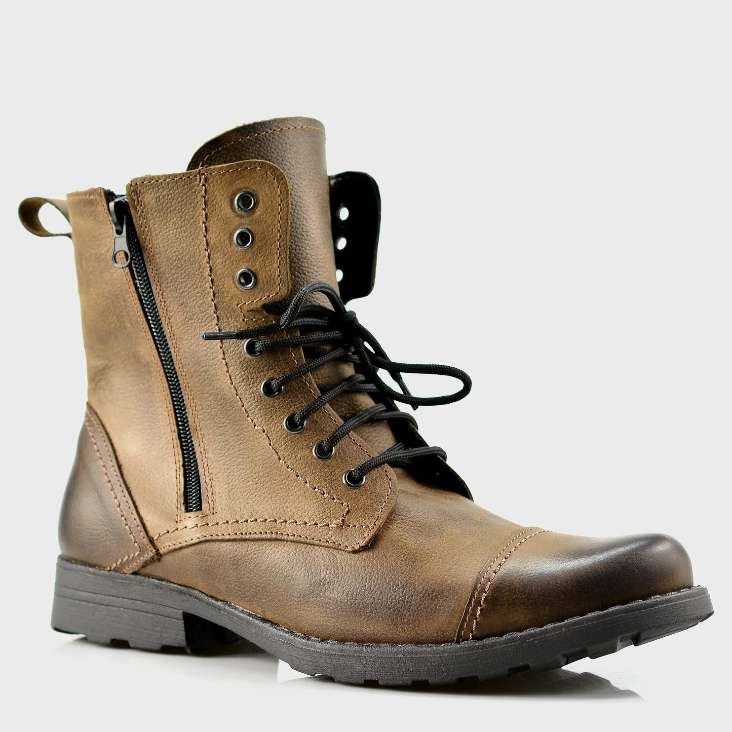 Pánské kožené boty Elegant Hnědé – ručně šité boty z italské kůže | KarolShoes