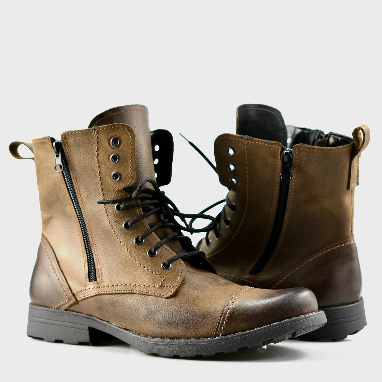 Pánské kožené boty Elegant Hnědé – ručně šité boty z italské kůže | KarolShoes