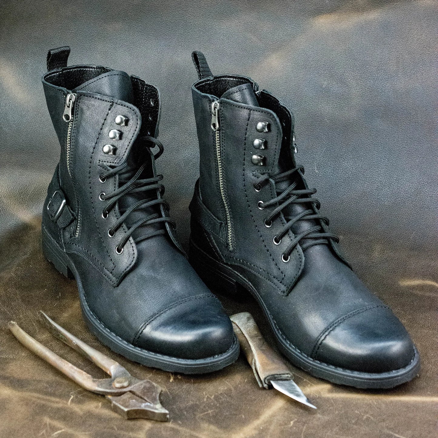 Pánské kožené boty Alex – ručně šité černé boty | KarolShoes