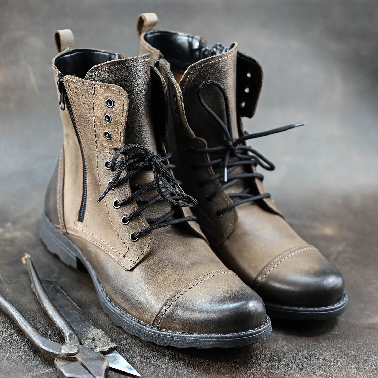 Pánské kožené boty Elegant Hnědé – ručně šité boty z italské kůže | KarolShoes