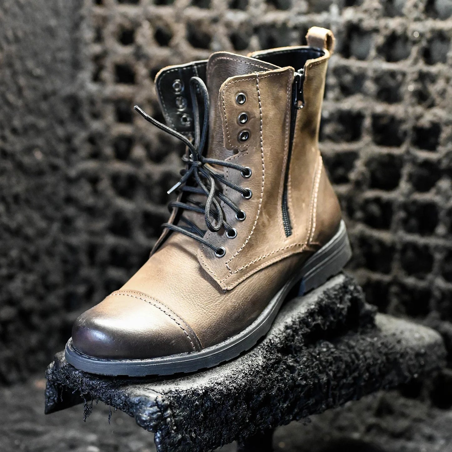 Pánské kožené boty Elegant Hnědé – ručně šité boty z italské kůže | KarolShoes