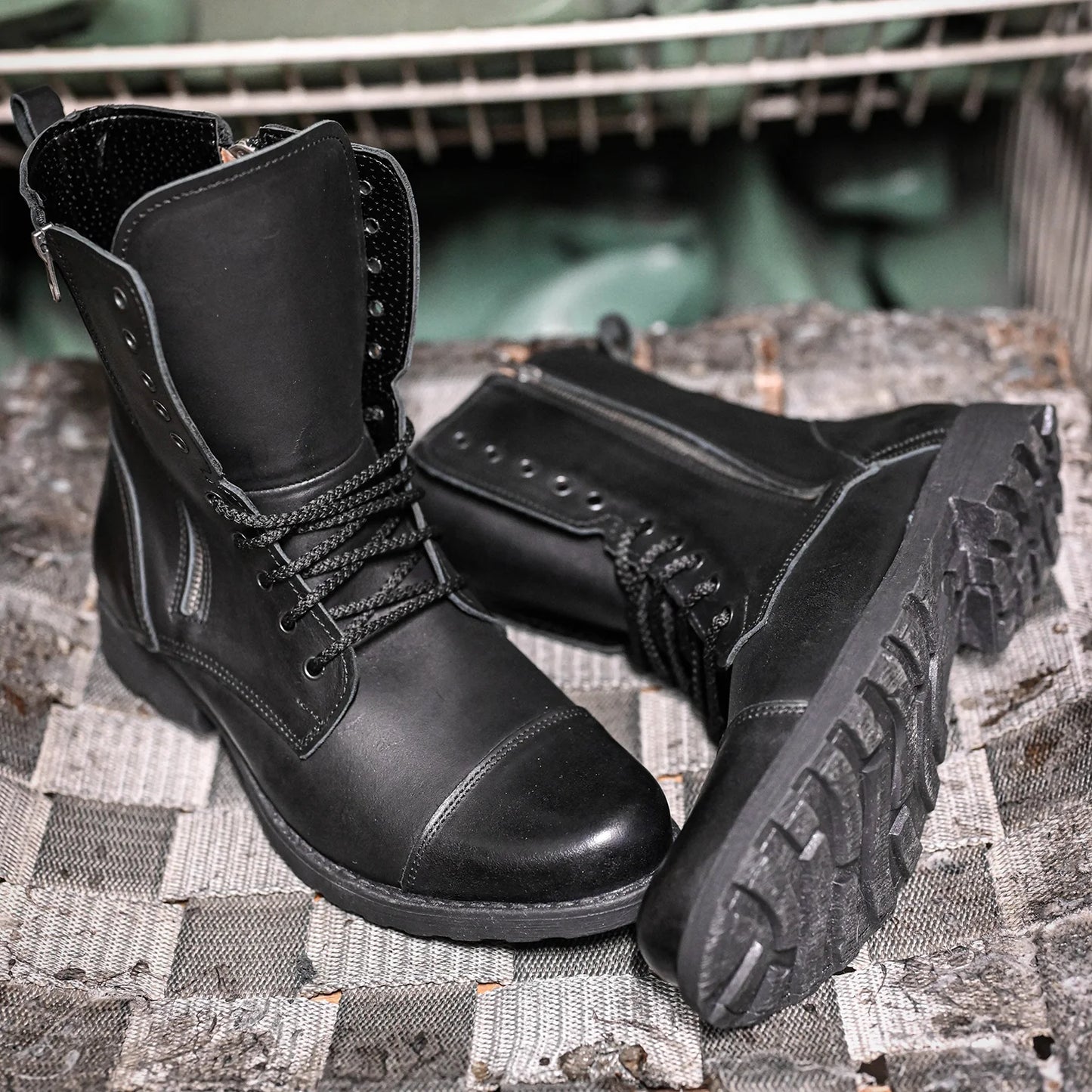 Pánské kožené boty Landon Černé – ručně šité vysoké boty z italské kůže | KarolShoes
