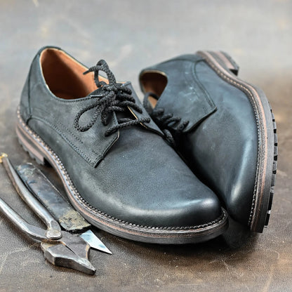 Pánské kožené derby polobotky Aldo – ručně šité černé | KarolShoes