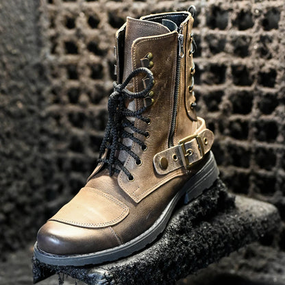 Motocyklové boty All Ride Sonny Hnědé – ručně šité z italské kůže | KarolShoes