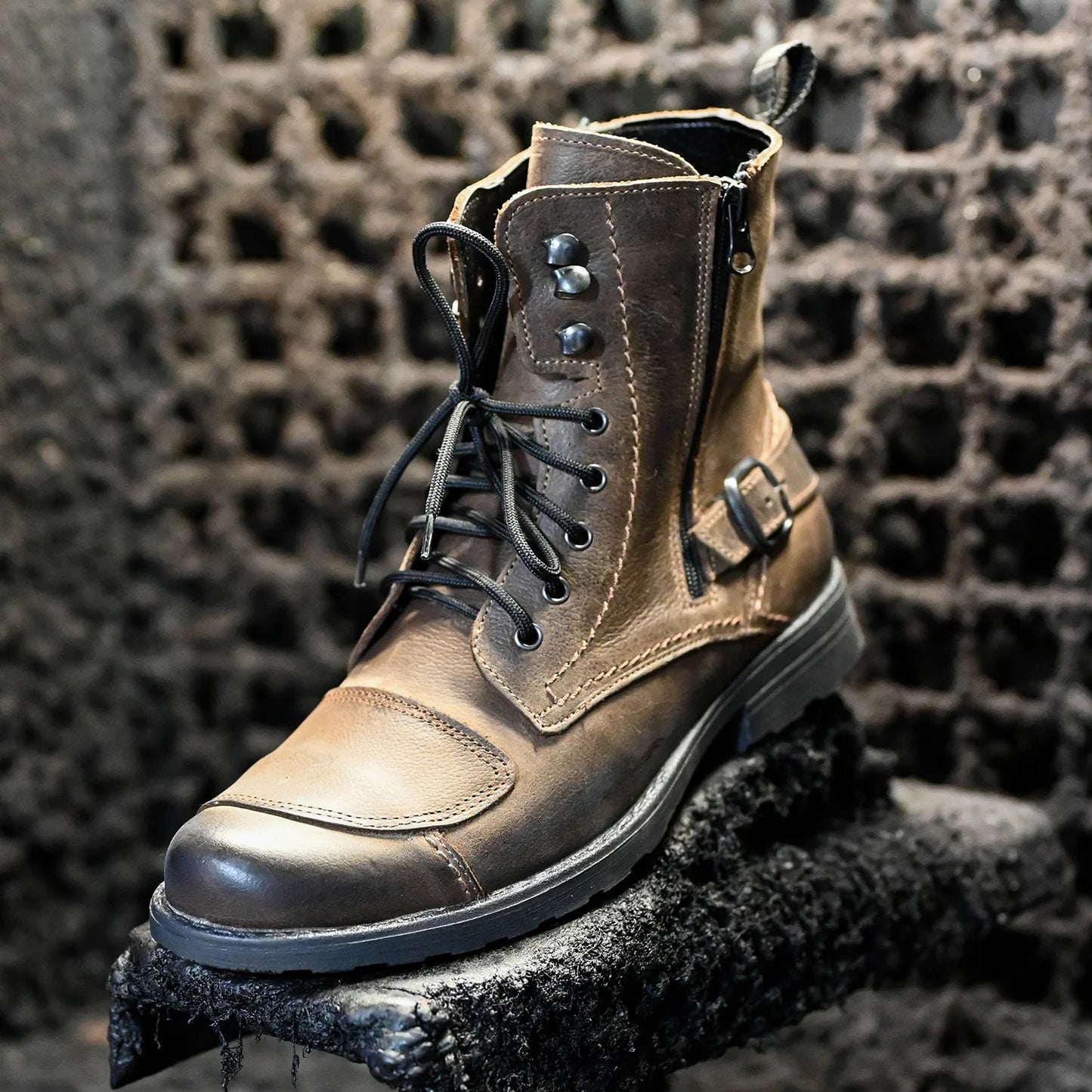 Motocyklové boty All Ride Blake Hnědé – ručně šité z italské kůže | KarolShoes