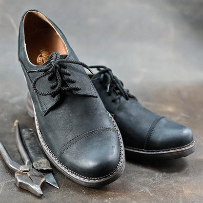 Pánské kožené derby polobotky Mauro – ručně šité | KarolShoes