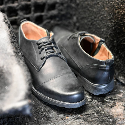 Black Leather Men’s Derby Shoes – Paul | KarolShoes