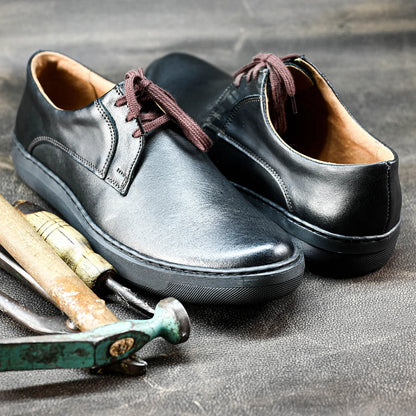 Black Leather Men’s Casual Shoes – Luca | KarolShoes