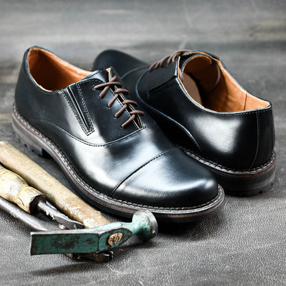 Black Leather Men’s Derby Shoes – Enzo | KarolShoes