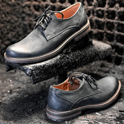 Pánské kožené derby polobotky Aldo – ručně šité černé | KarolShoes