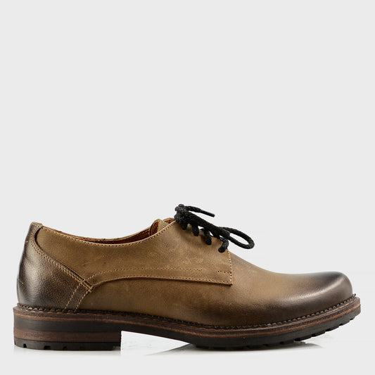 Pánské kožené derby polobotky Aldo – ručně šité hnědé | KarolShoes