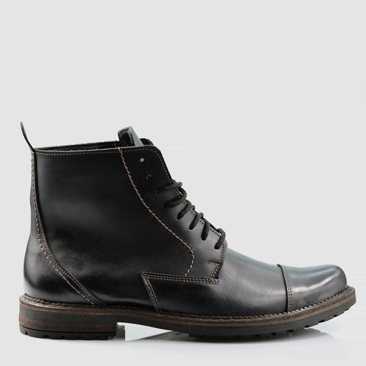 Pánské kožené boty Classic – ručně šité černé šněrovací boty | KarolShoes