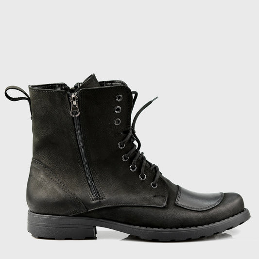 Motocyklové boty All Ride Classic – ručně šité černé boty z italské kůže | KarolShoes