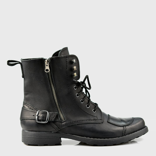 Motocyklové boty All Ride Blake – ručně šité černé boty z italské kůže | KarolShoes