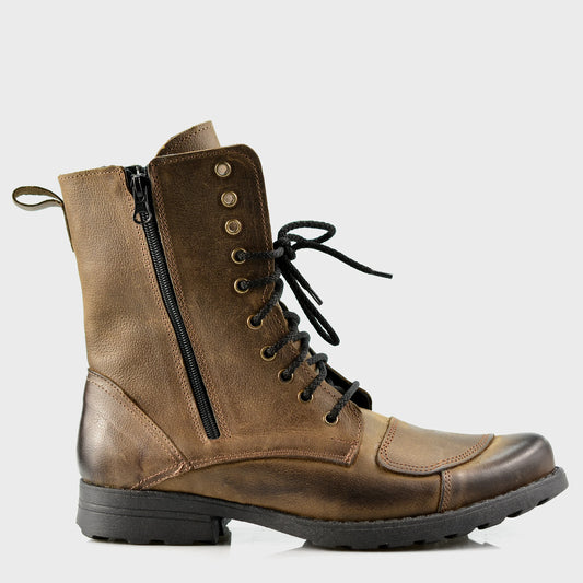 Motocyklové boty All Ride Hunter Hnědé – ručně šité boty z italské kůže | KarolShoes