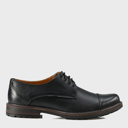 Pánské kožené derby polobotky Dante – ručně šité černé | KarolShoes
