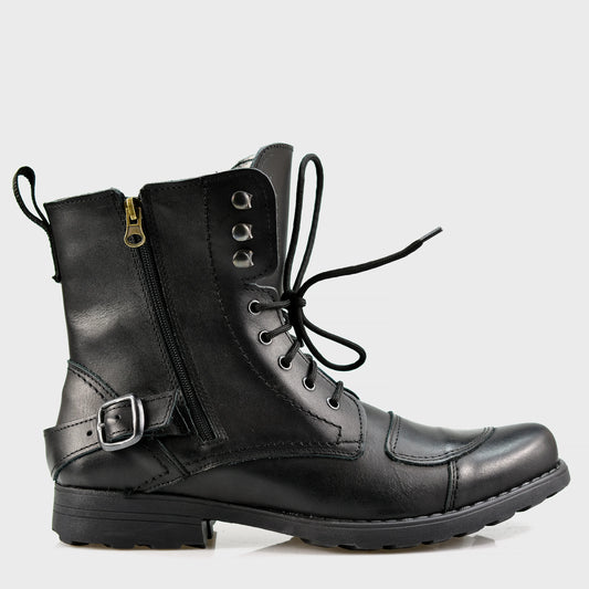 Motocyklové boty All Ride Ryan – ručně šité černé boty z italské kůže | KarolShoes
