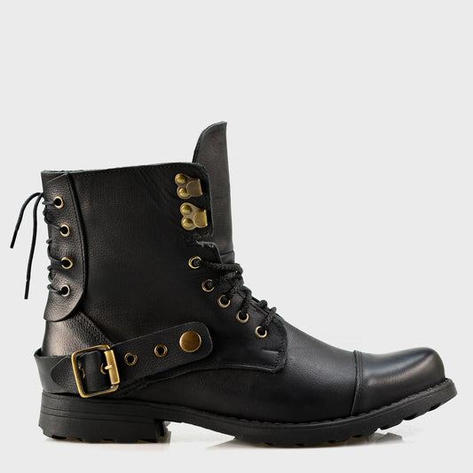 Pánské kožené boty Fabien Černé – ručně šité elegantní boty z italské kůže | KarolShoes