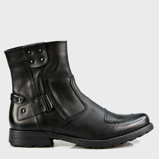 Motocyklové boty All Ride Bruce – ručně šité černé boty z italské kůže | KarolShoes