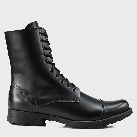 Pánské vysoké kožené boty Corvo – ručně šité černé třševíky | KarolShoes