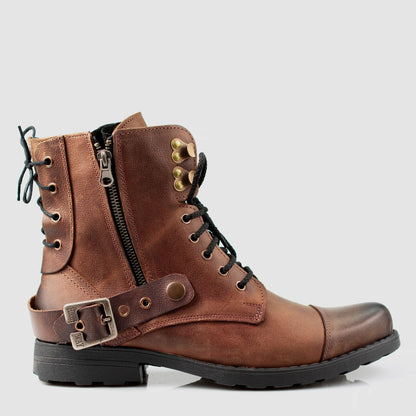 Handmade Brown Leather Men’s Boots – Maron | KarolShoes