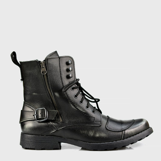 Motocyklové boty All Ride Jimi – ručně šité černé boty z italské kůže | KarolShoes