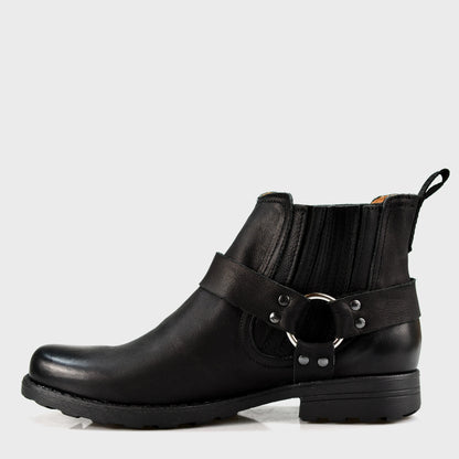 Pánské kožené boty Aston – ručně šité černé kowbojské boty | KarolShoes