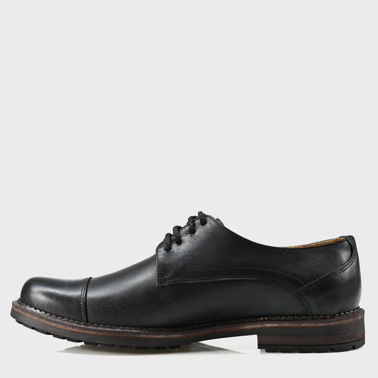 Pánské kožené derby polobotky Dante – ručně šité černé | KarolShoes