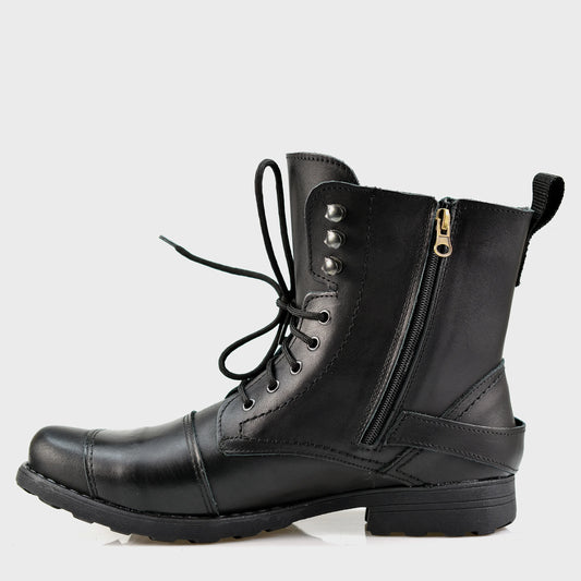 Motocyklové boty All Ride Ryan – ručně šité černé boty z italské kůže | KarolShoes