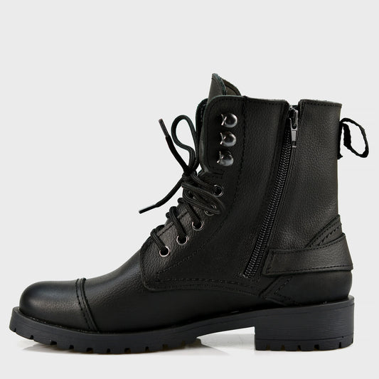 Dámské kotníkové boty Alexa – ručně šité z černé italské kůže | KarolShoes
