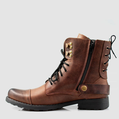 Handmade Brown Leather Men’s Boots – Maron | KarolShoes