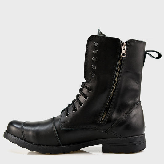 Motocyklové boty All Ride Hunter Černé – ručně šité boty z italské kůže | KarolShoes