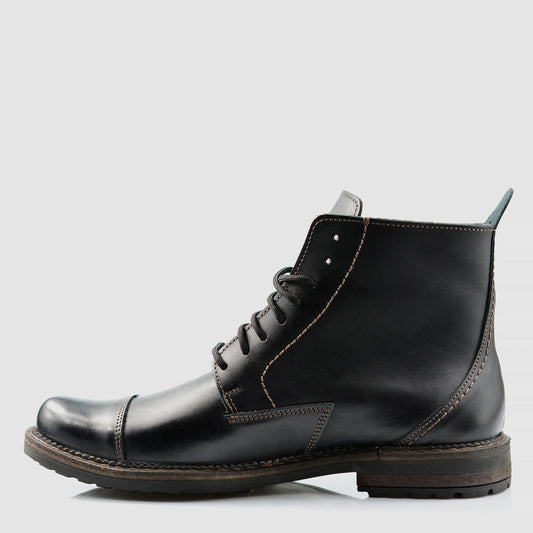 Pánské kožené boty Classic – ručně šité černé šněrovací boty | KarolShoes