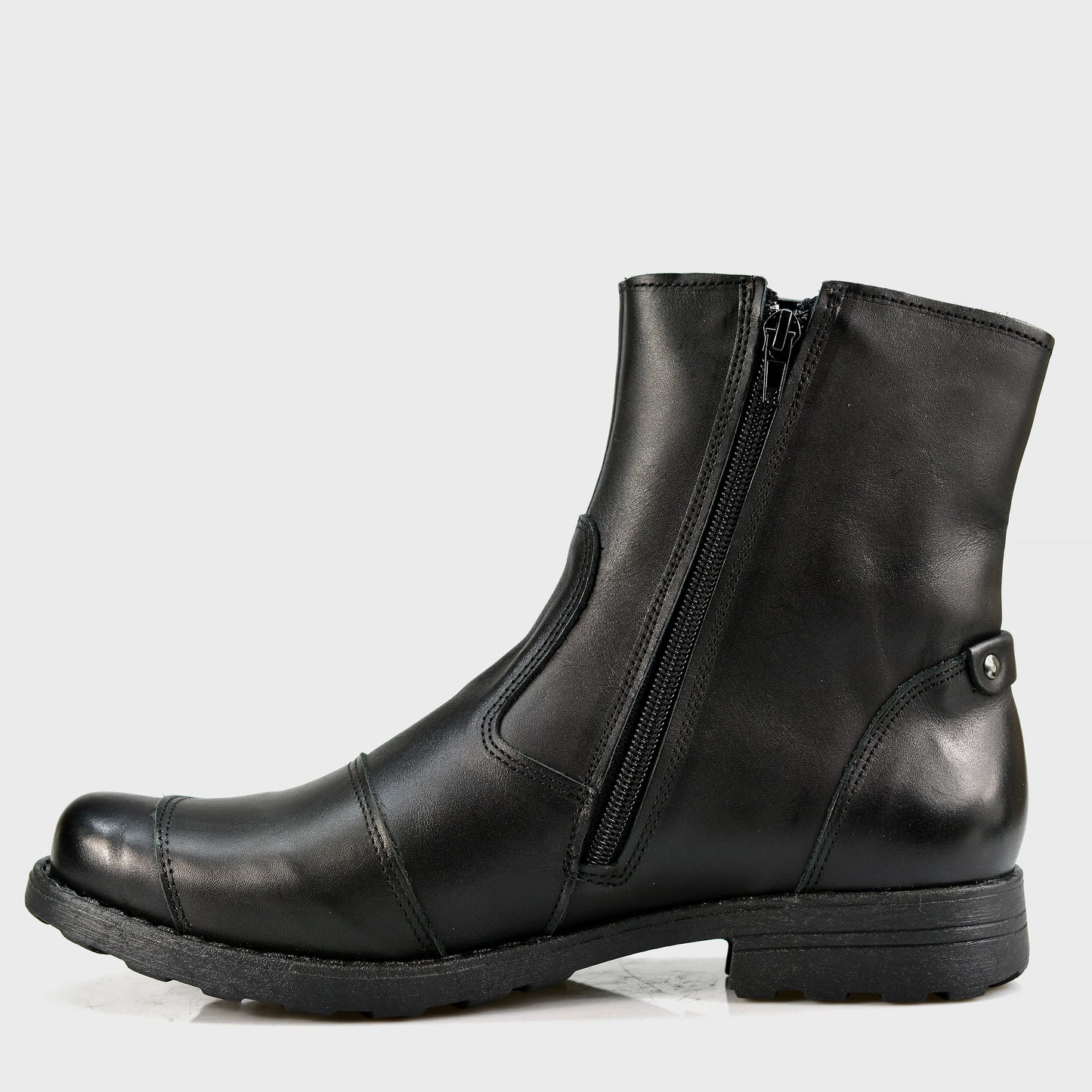 Black Leather Men’s Motorcycle Boots – Bruce | KarolShoes