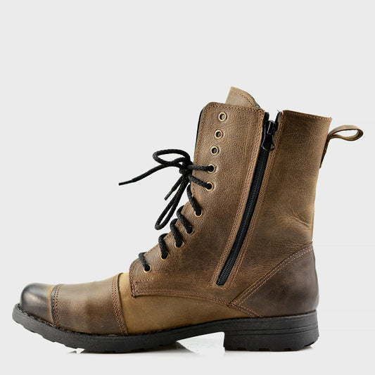 Motocyklové boty All Ride Hunter Hnědé – ručně šité boty z italské kůže | KarolShoes