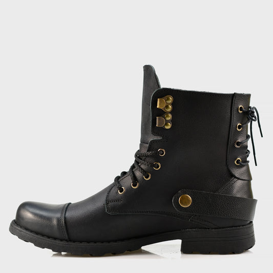 Pánské kožené boty Fabien Černé – ručně šité elegantní boty z italské kůže | KarolShoes