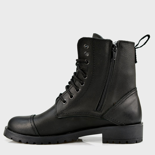 Dámské kotníkové boty Ella – ručně šité černé boty z italské kůže | KarolShoes