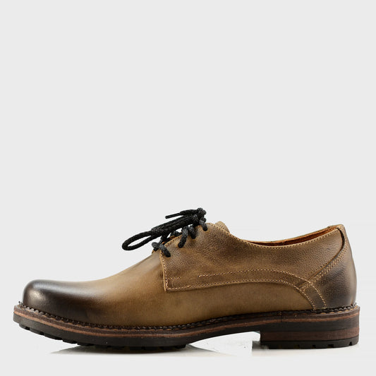Pánské kožené derby polobotky Aldo – ručně šité hnědé | KarolShoes
