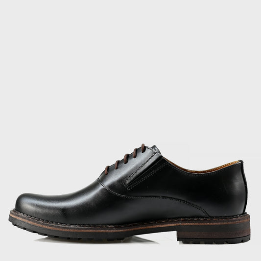 Pánské kožené derby polobotky Dario – ručně šité černé | KarolShoes