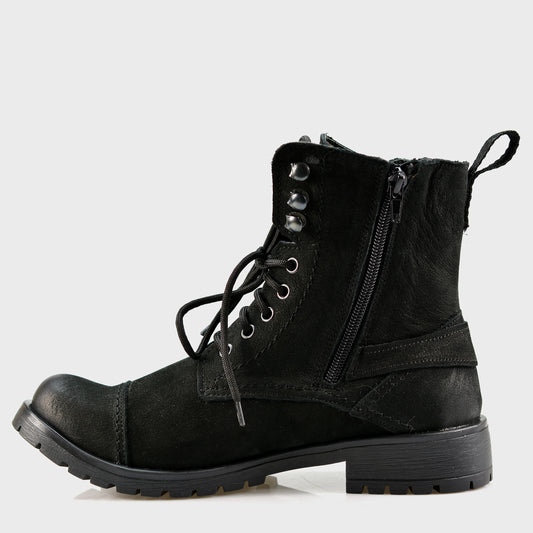 Dámské kotníkové boty Aria – ručně šité černé boty z italské kůže | KarolShoes
