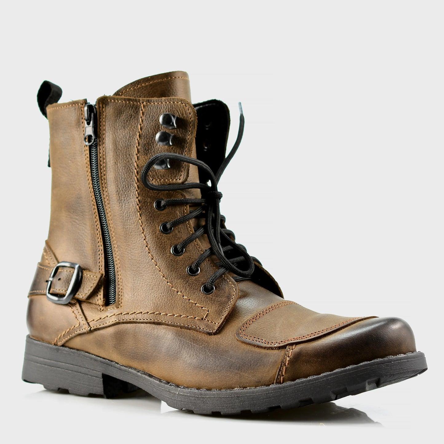 Motocyklové boty All Ride Blake Hnědé – ručně šité z italské kůže | KarolShoes