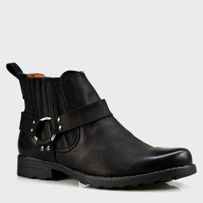 Pánské kožené boty Aston – ručně šité černé kowbojské boty | KarolShoes